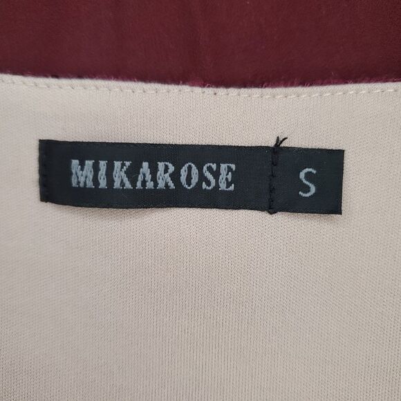 Pinkarose Burgundy Lace Chiffon Dress Size S - Picture 6 of 7